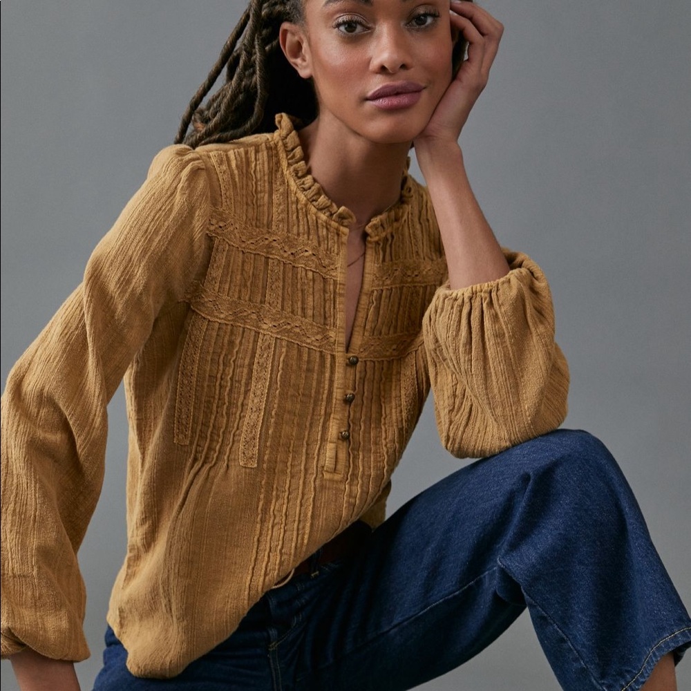 NWT Anthropologie Petra Textured Blouse